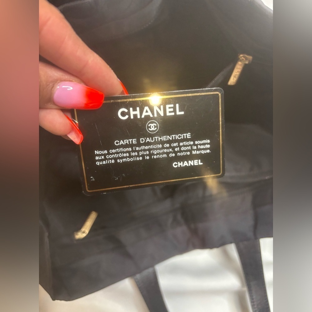 Chanel Travel Line Tote Bag Black Nylon Jacquard CC Logo - Picture 9 of 9